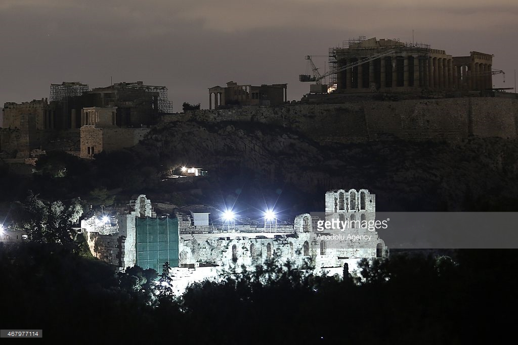 Acropolis in Athens goes dark for Earth Hour on March 28