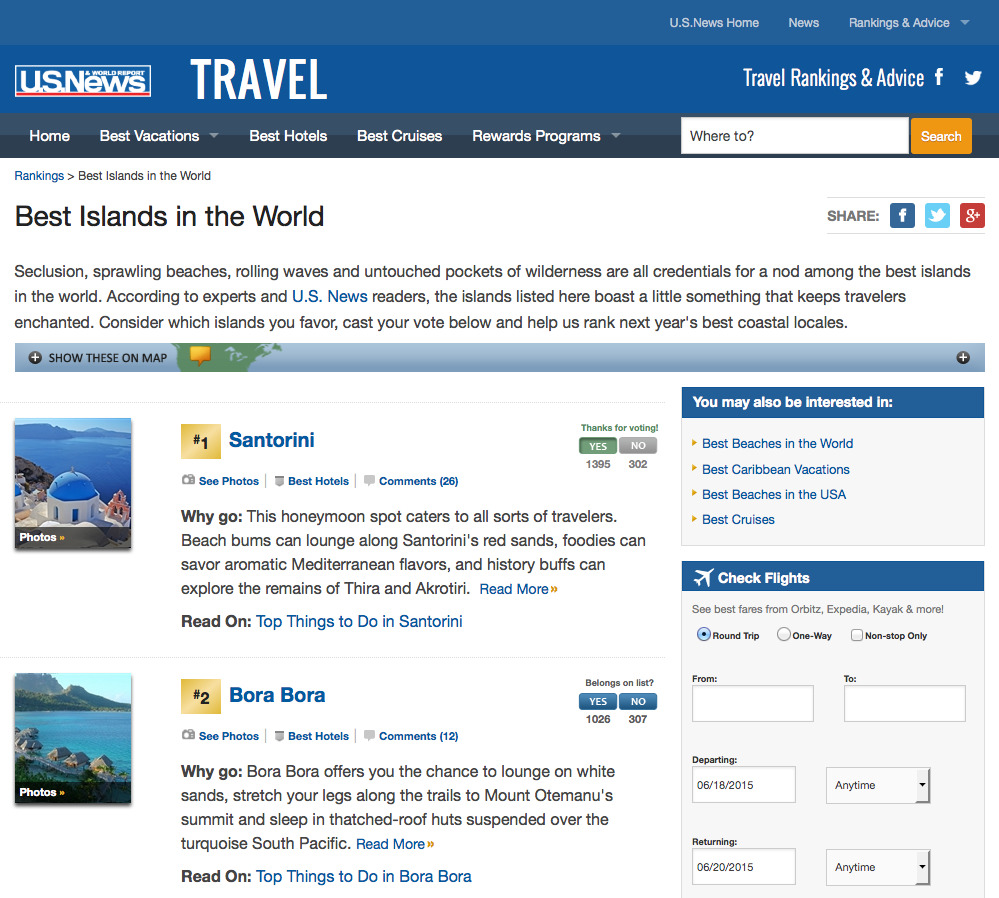 Santorini, Crete and Mykonos among @USNewsTravel Best Islands in the World