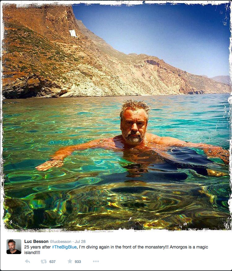 25 years after #TheBigBlue, I'm diving again in the front of the monastery!!! Amorgos is a magic island!!!!