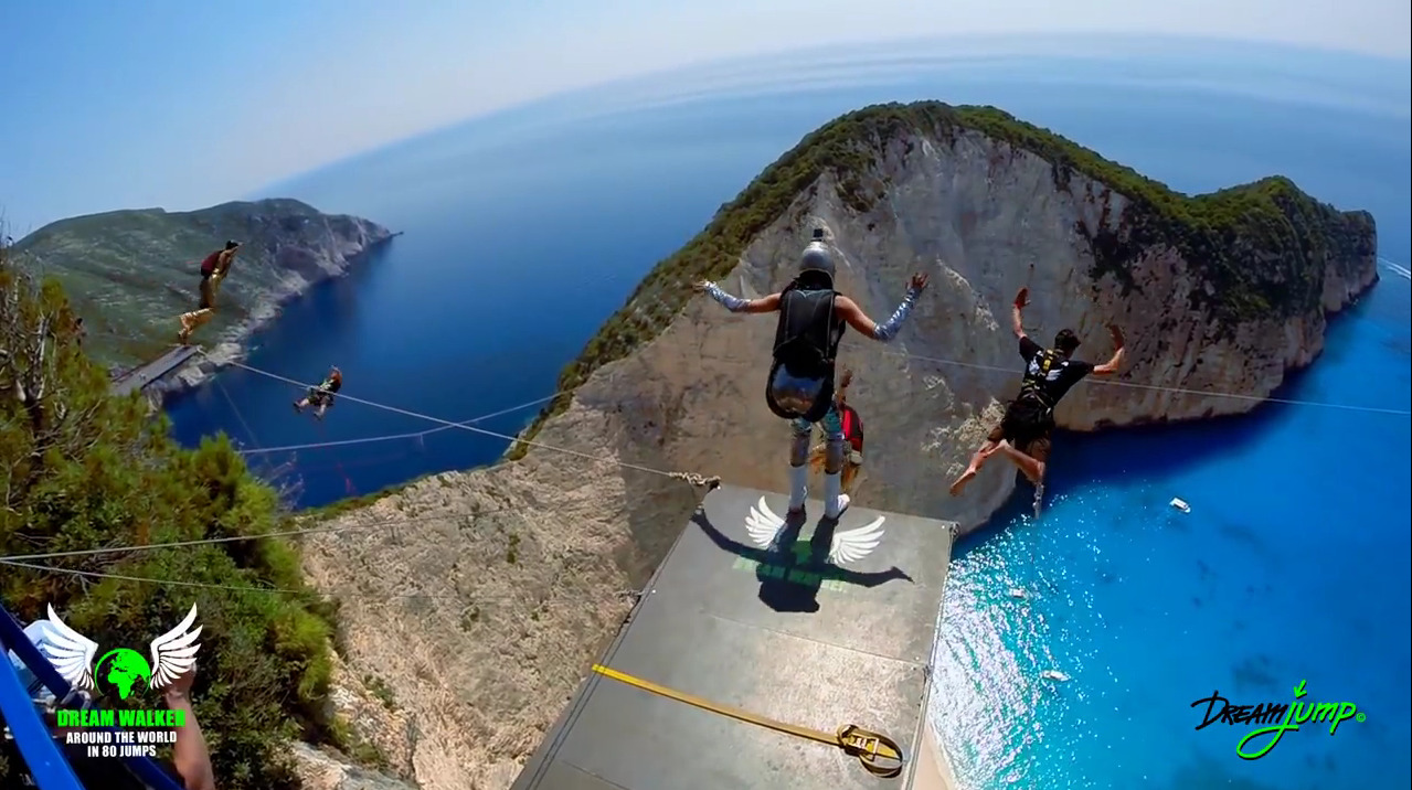 Base and rope jump @ Navagio beach Zakynthos