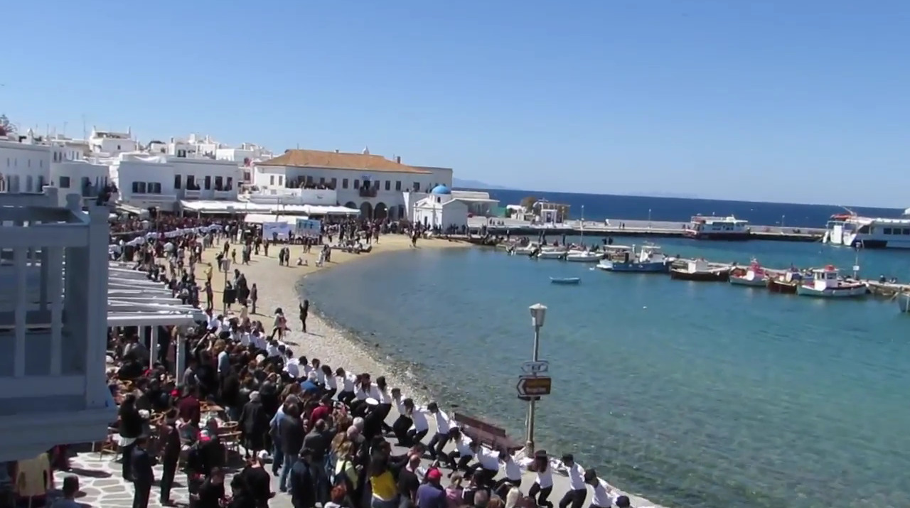 Dancing hasapiko in Mykonos